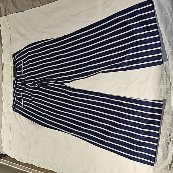 NWT banana Republic Navy striped wide leg pants - Picture 6 of 9